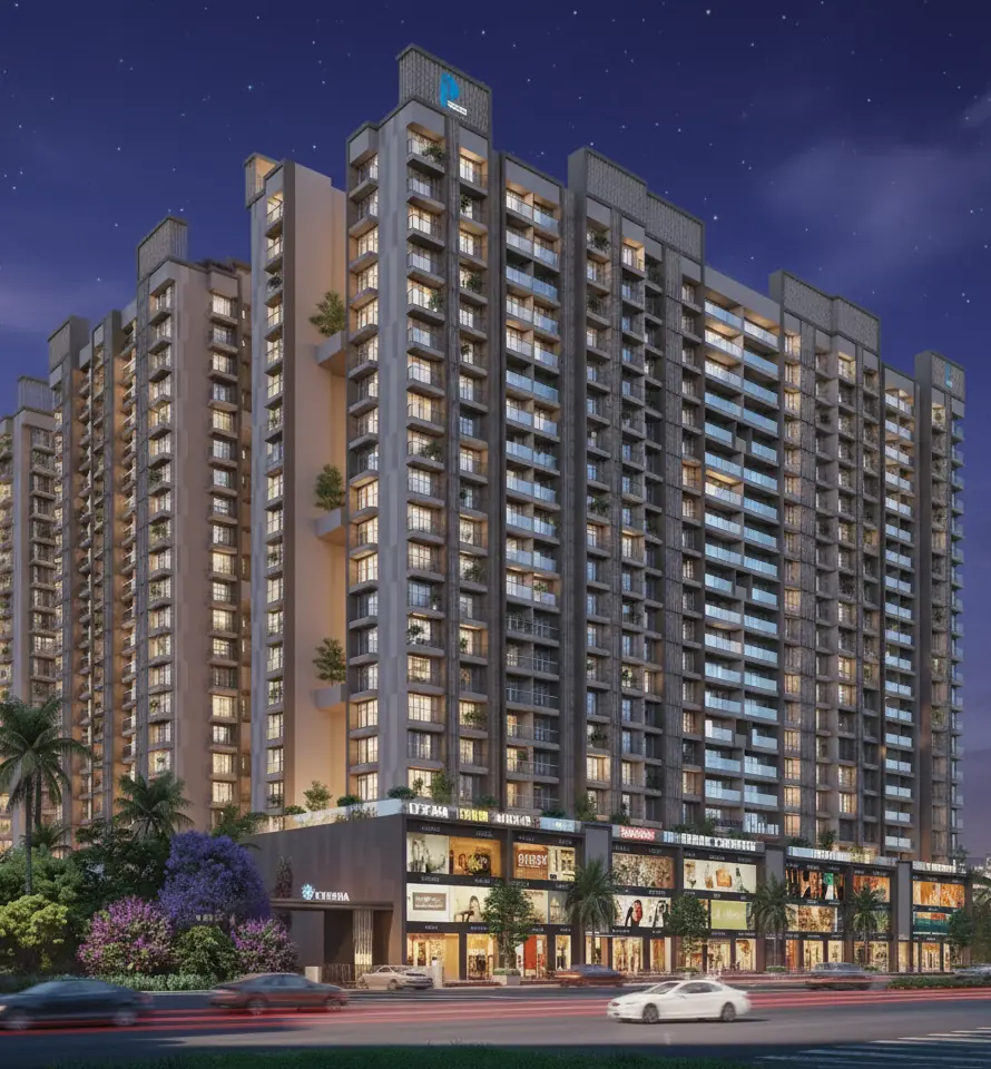 Evara Virar West towers at night